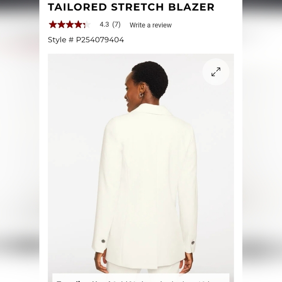 Talbots Tailored Stretch Blazer Ivory - Picture 2 of 7